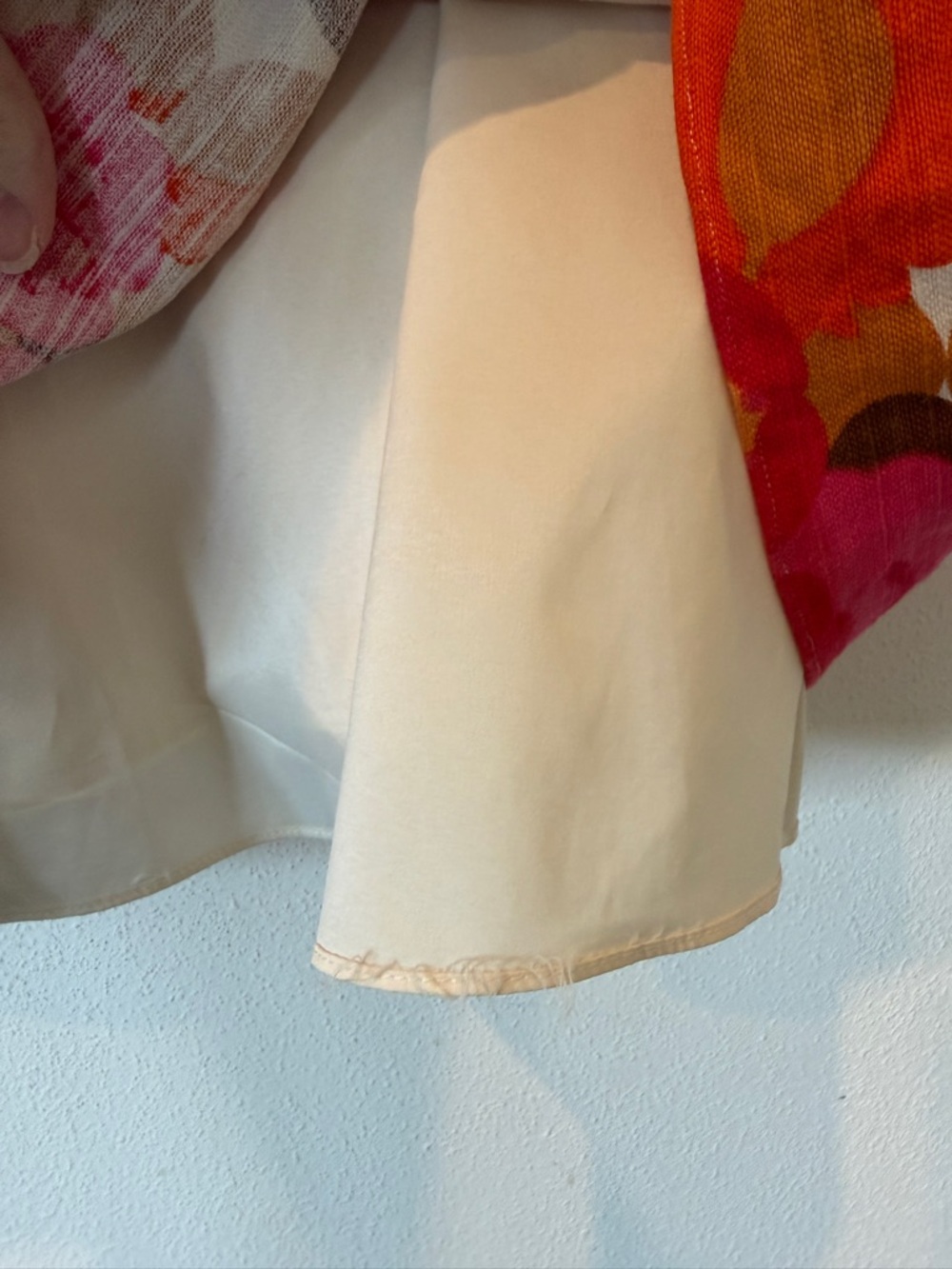 Adrianna Papell Linen Square Neck Floral Midi Dress Pockets Thick Straps Sz 14 - Picture 8 of 11